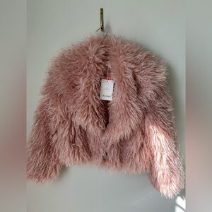 The Frolic Pink Faux Fur Jacket
